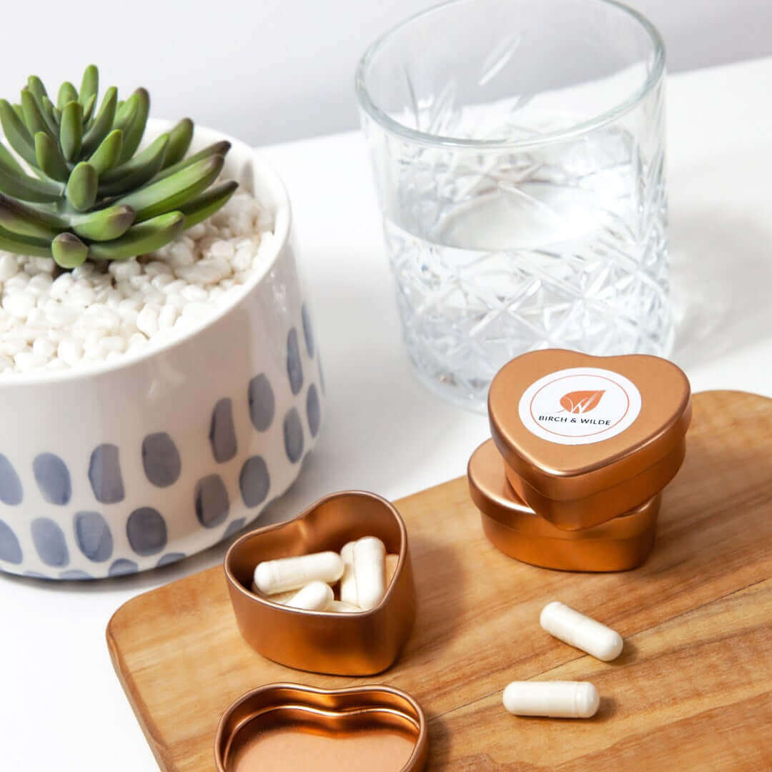Sustainable Heart Shaped Refill Travel Tin (small) 20ml - Rose Gold