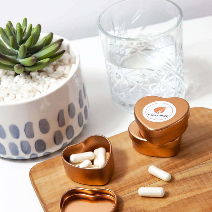 Sustainable Heart Shaped Refill Travel Tin (small) 20ml - Rose Gold