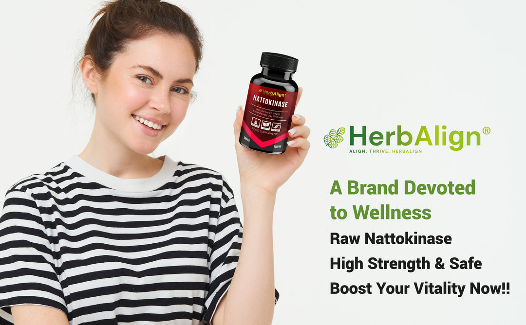 Herbalign Nattokinase Capsules – 500mg with 2000 FU for Heart Health & Circulatory Support