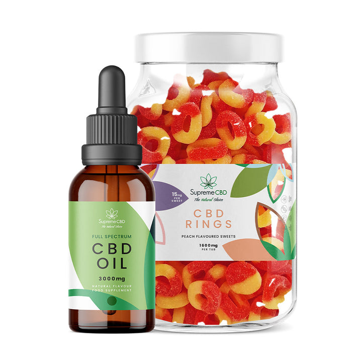 Supreme CBD - CBD Oil 30ml (3000mg) & Large CBD Gummies Bundle