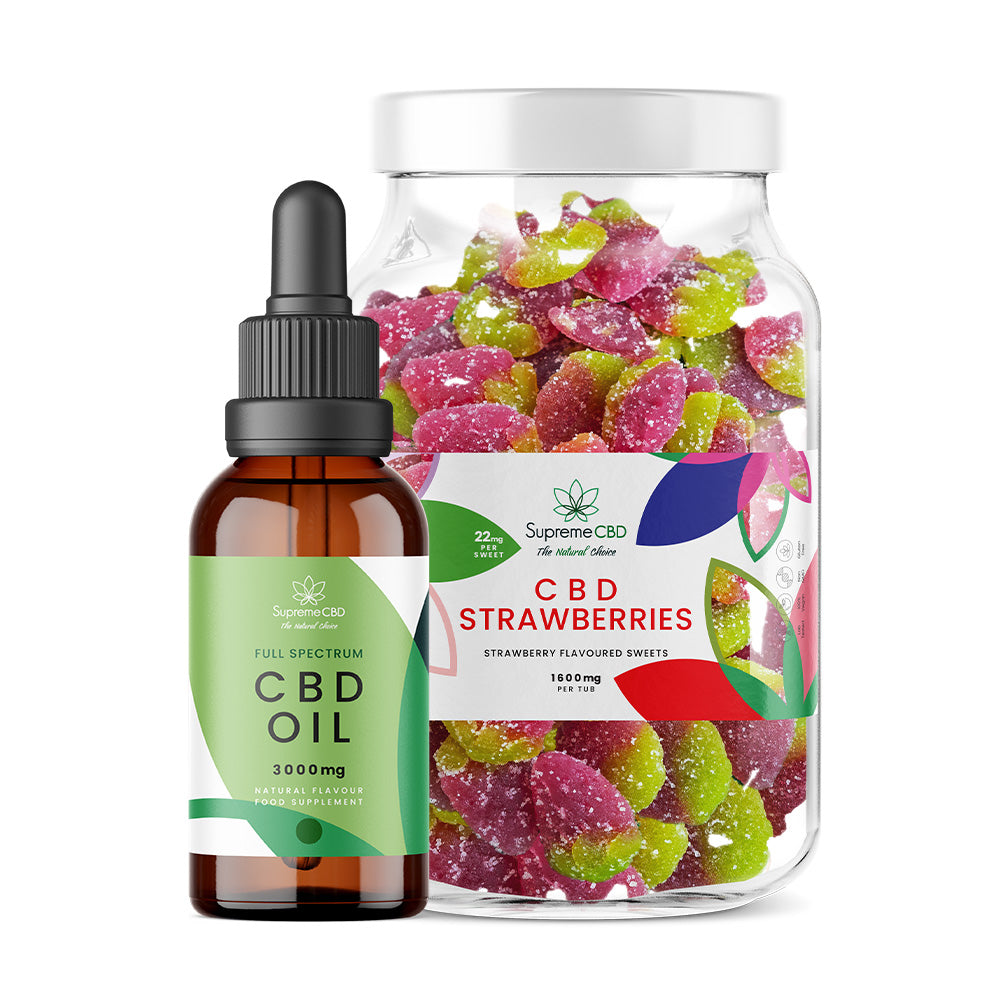 Supreme CBD - CBD Oil 30ml (3000mg) & Large CBD Gummies Bundle
