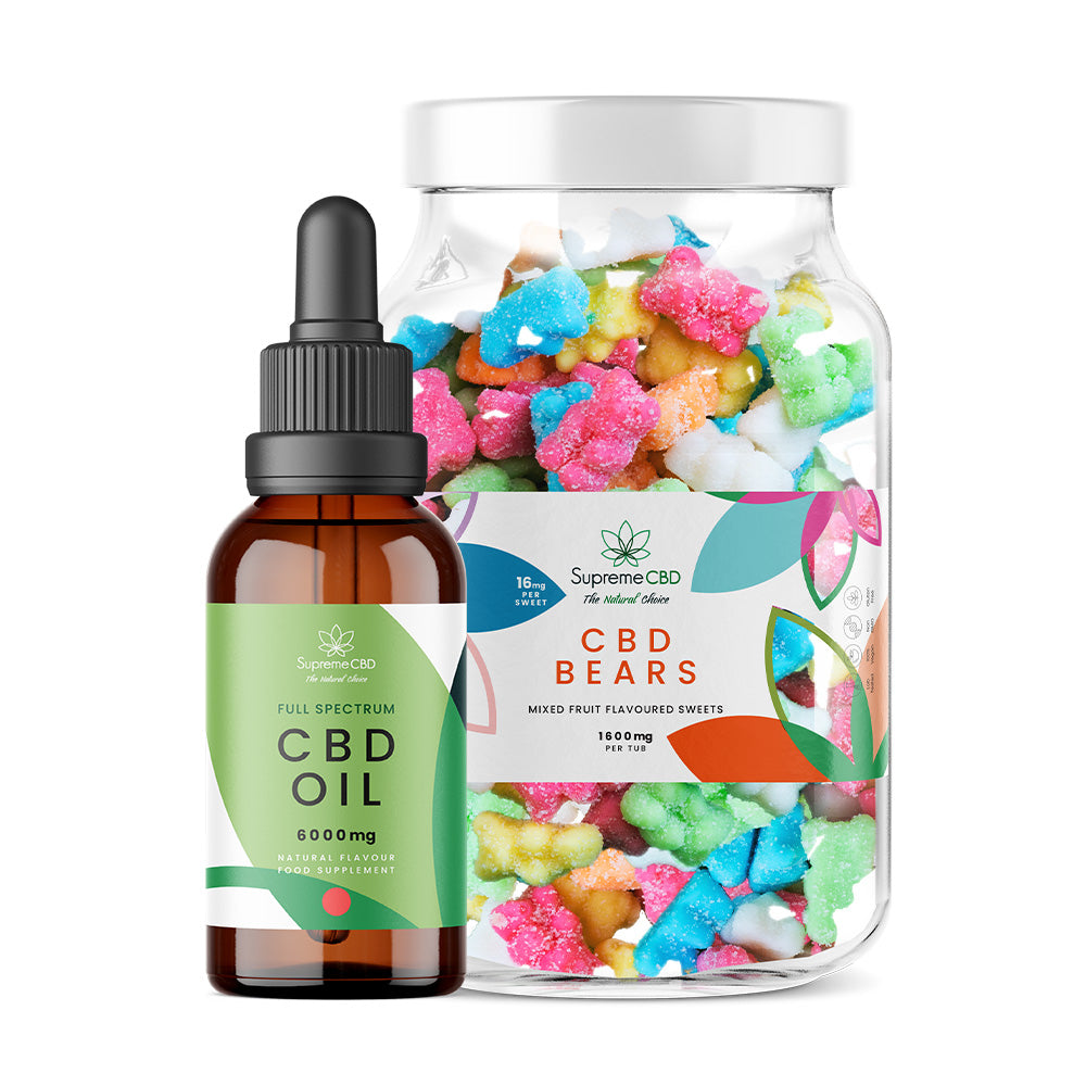 Supreme CBD - CBD Oil 30ml (6000mg) & Large CBD Gummies Bundle