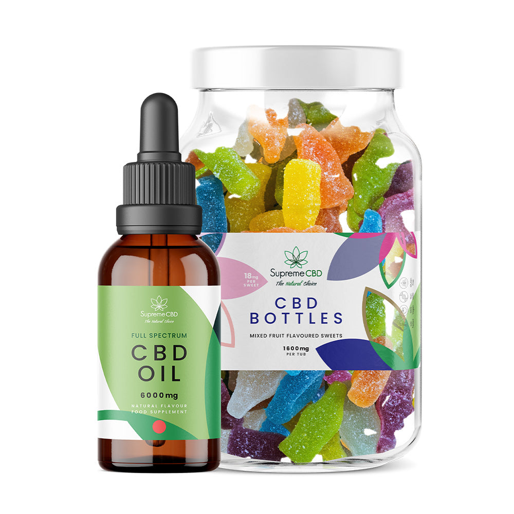 Supreme CBD - CBD Oil 30ml (6000mg) & Large CBD Gummies Bundle