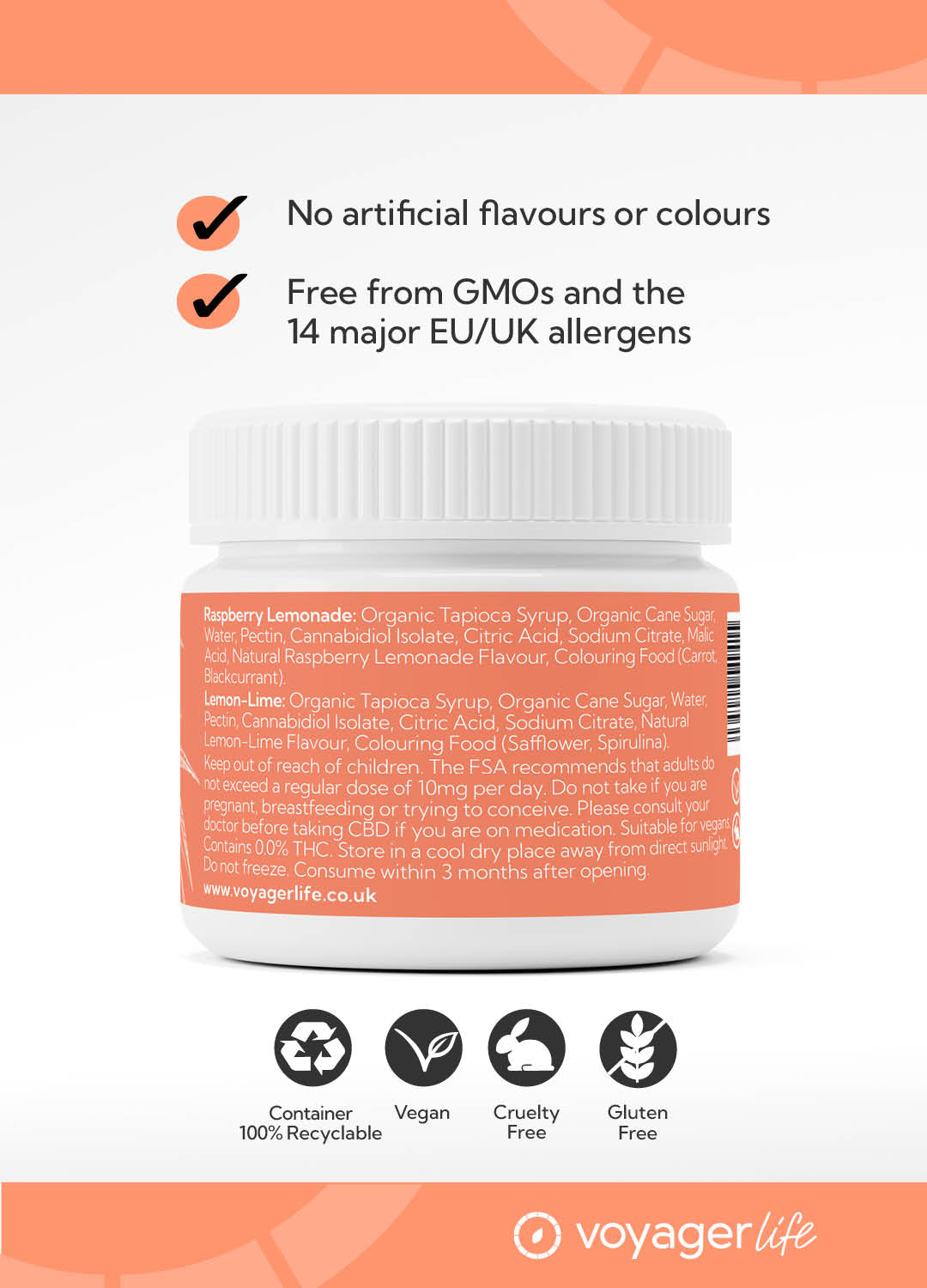 Voyager Life CBD Gummies - Fruit Flavoured