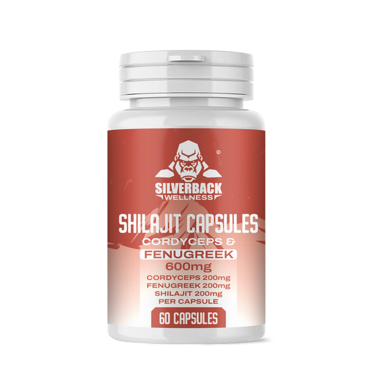 Silverback CBD 36,000mg Cordyceps + Fenugreek Infused Shilajit Capsules - 60 Caps