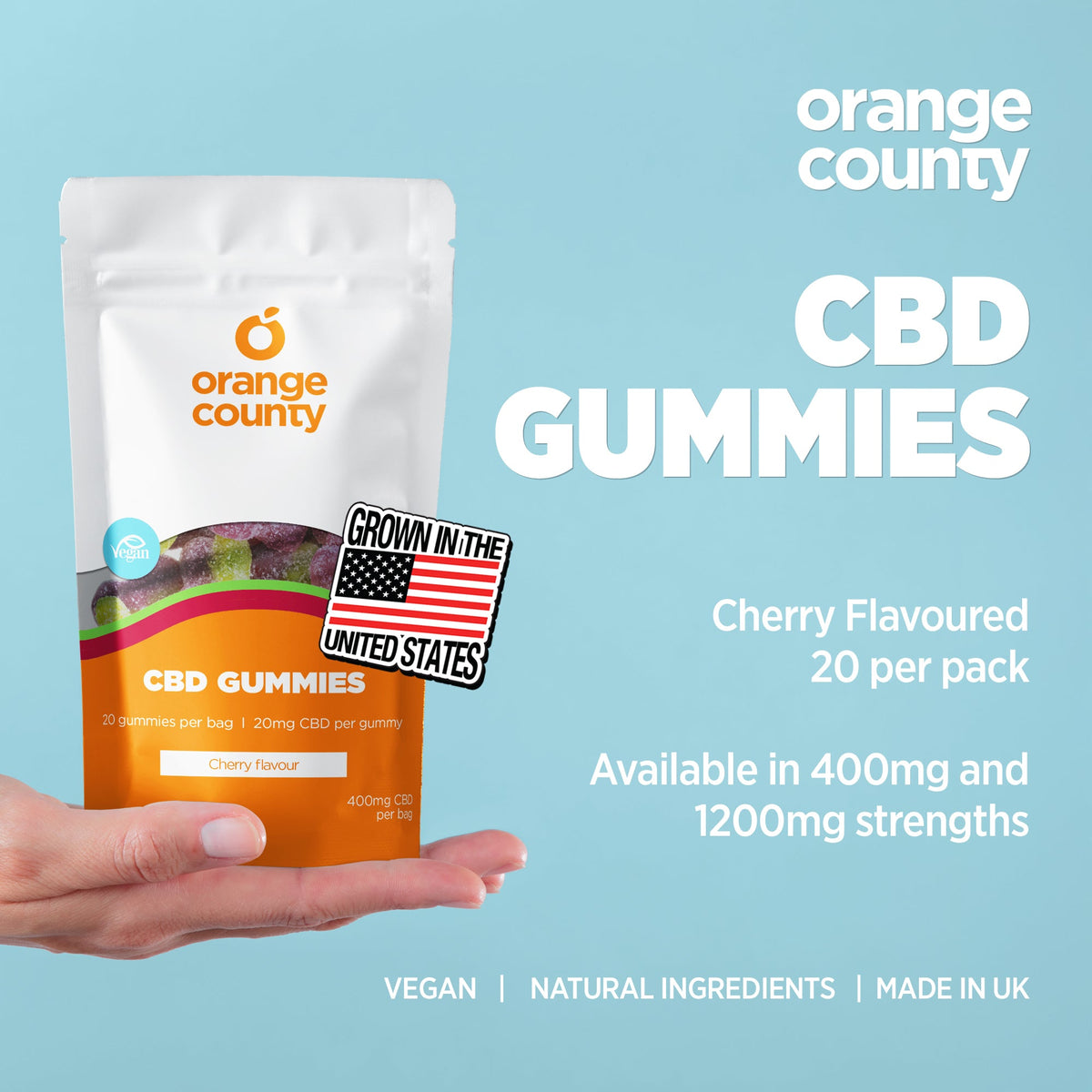 Orange County CBD -CBD Gummy Cherries (Small Tub)