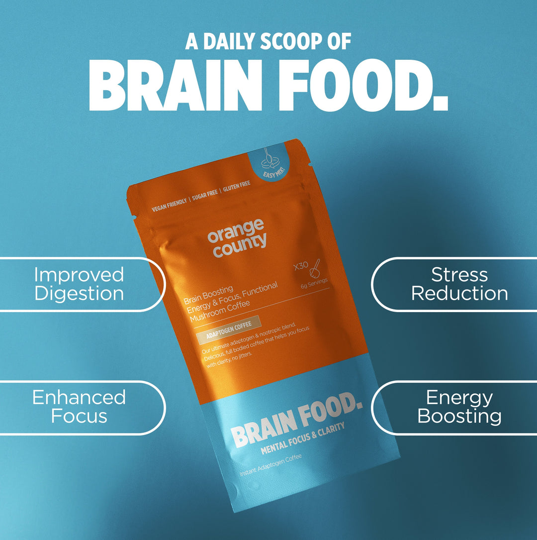 Orange County CBD - BRAIN FOOD. Focus Coffee | 200g & Free Mixer!