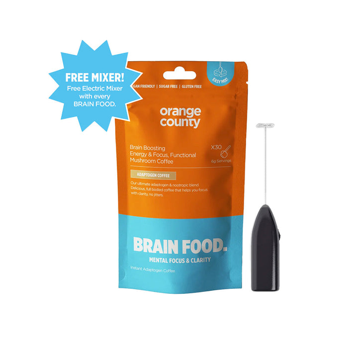 Orange County CBD - BRAIN FOOD. Focus Coffee | 200g & Free Mixer!