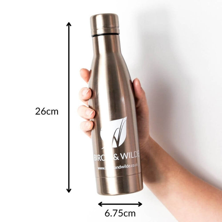 Reusable Drink or Sports Water Bottle | Vacuum Insulated Hot and Cold Drinks | Rose Gold | 600ml