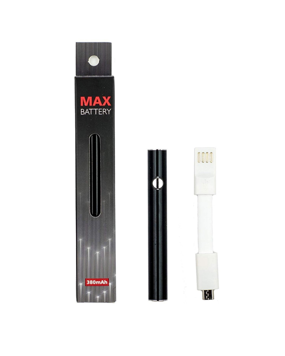 Max Battery 380mAh Vape Pen – 510 Thread, Adjustable Voltage & USB Charger