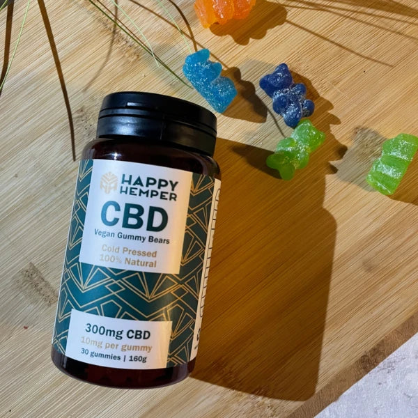 Happy Hemper Vegan CBD Gummy Bears 300mg 30 Gummies