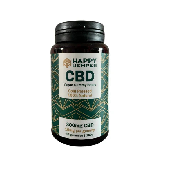 Happy Hemper Vegan CBD Gummy Bears 300mg 30 Gummies
