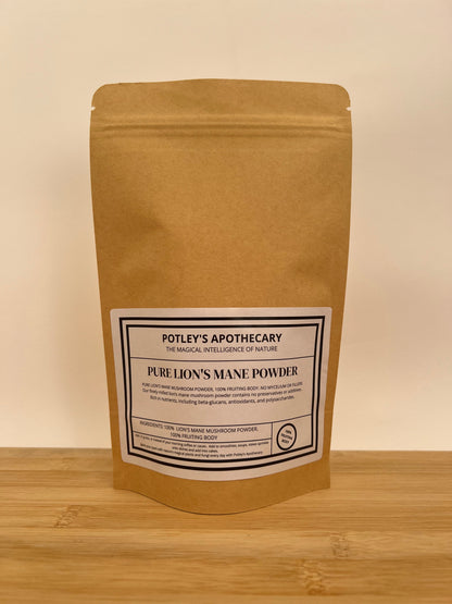 Pure Organic Lions Mane Powder, 100% Fruiting Body
