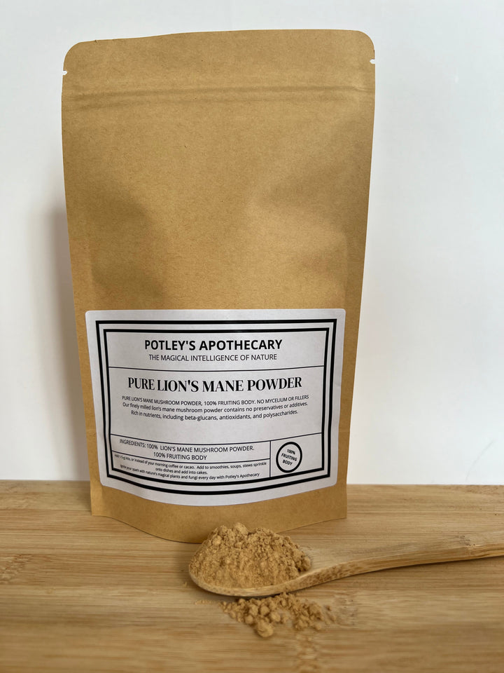 Pure Organic Lions Mane Powder, 100% Fruiting Body