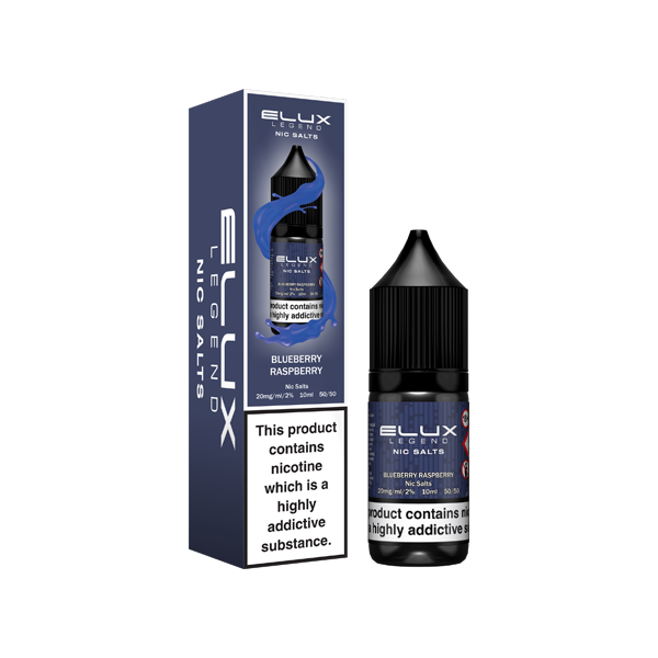 10mg Elux Legend 10ml Nic Salts (50VG/50PG) - Flavour: Blueberry Bubblegum