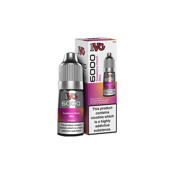 10mg IVG 6000 10ml Nic Salts (50VG/50PG) - Flavour: Bubblegum Berry Wave