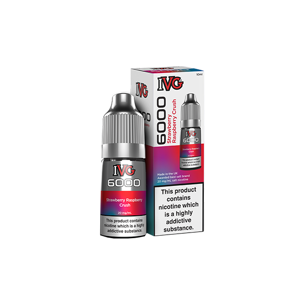 10mg IVG 6000 10ml Nic Salts (50VG/50PG) - Flavour: Bubblegum Berry Wave