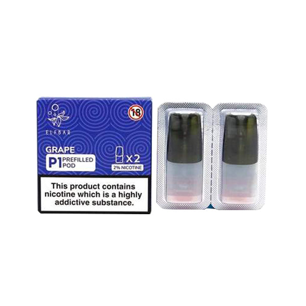 Elf Bar P1 Replacement 2ml Pods for ELF Mate 500 - Flavour: Kiwi Cucumber