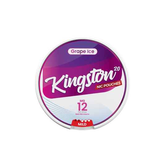 12mg Kingston Nicotine Pouches - 20 Pouches - Flavour: Grape Ice