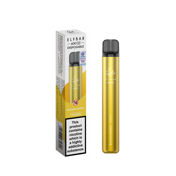 20mg ELF Bar 600 V2 Disposable Vaping Device 600 Puffs - Flavour: Lemon Lime