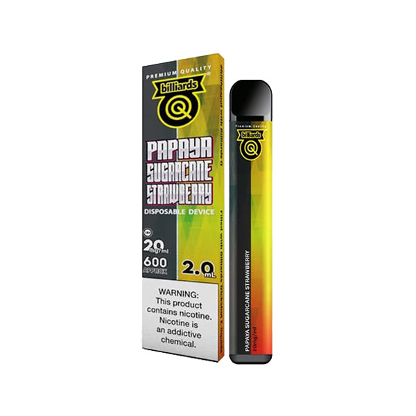 EXPIRED:: 20mg Billiards Q Tricks Shot Disposable Vape Device 600 Puffs - Flavour: Apple Grape Blackcurrant