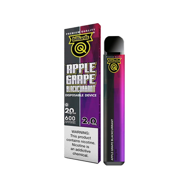 EXPIRED:: 20mg Billiards Q Tricks Shot Disposable Vape Device 600 Puffs - Flavour: Mango Pineapple Lime