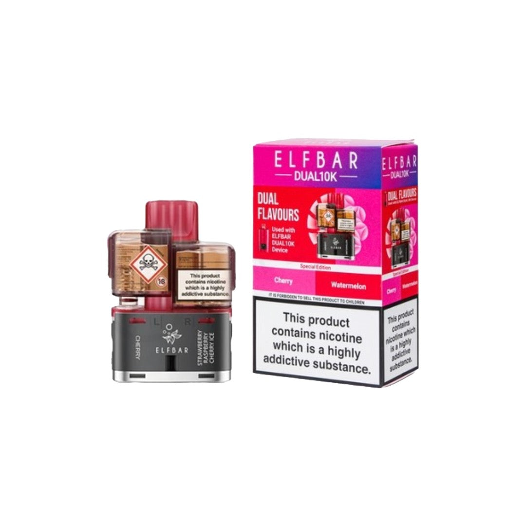 20mg ELFBAR Dual 10K Prefilled Pod Pack 10000 Puffs - Flavour: Watermelon Edition