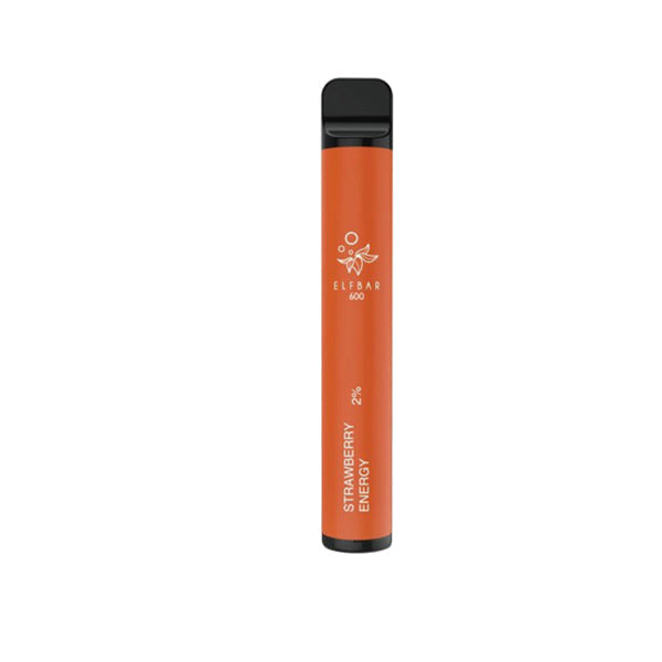 20mg ELF Bar Disposable Vape Pod 600 Puffs - Flavour: Strawberry Ice