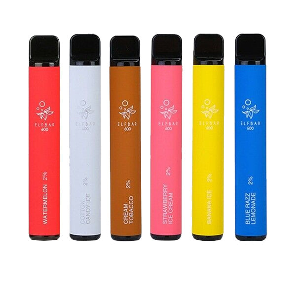 20mg ELF Bar Disposable Vape Pod 600 Puffs - Flavour: Rose Lemonade