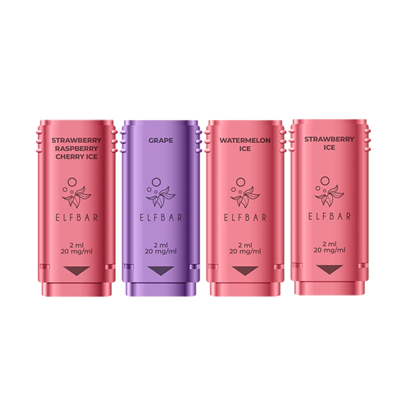 20mg ELF Bar 1200 Prefilled Replacement Pods 1200 Puffs - Flavour: Strawberry Ice