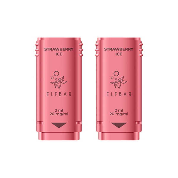 20mg ELF Bar 1200 Prefilled Replacement Pods 1200 Puffs - Flavour: Strawberry Raspberry Cherry Ice