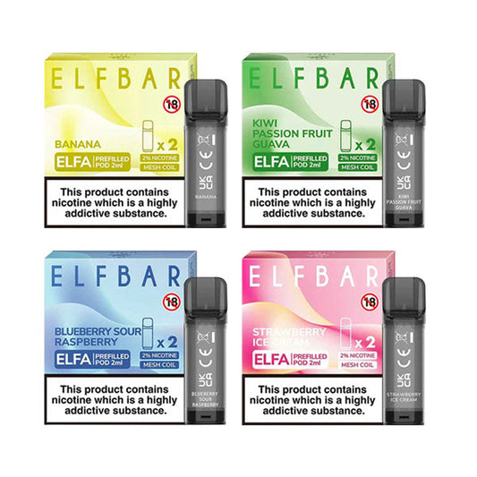 ELF Bar ELFA 20mg Replacement Prefilled Pods 2ml 1200 Puffs - 2 Pcs - Flavour: Watermelon Cherrry
