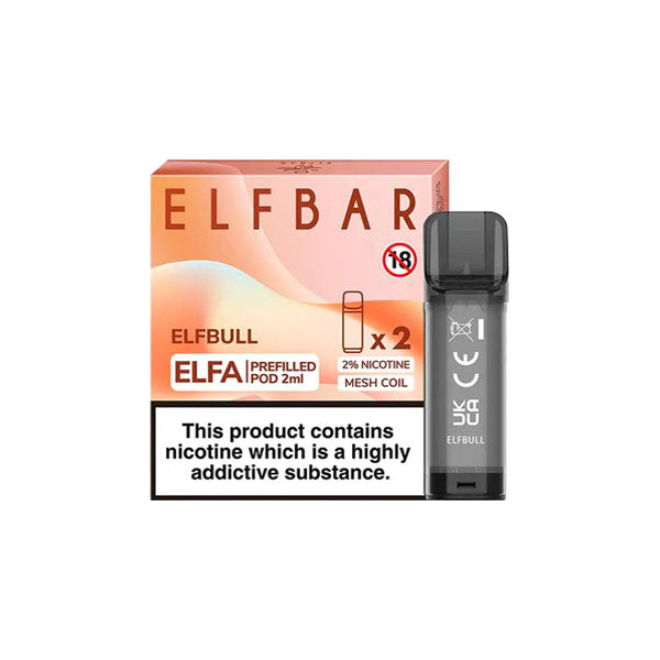 ELF Bar ELFA 20mg Replacement Prefilled Pods 2ml 1200 Puffs - 2 Pcs - Flavour: Watermelon Cherrry