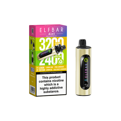 20mg Elf Bar 4 in 1  Pod Vape Kit 3200 Puffs - Flavour: EB Edition