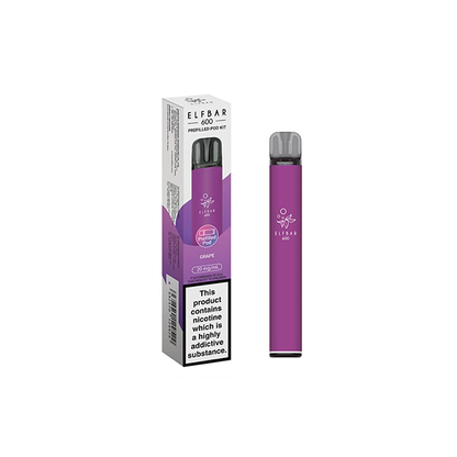 20mg Elf Bar 600 Prefilled Pod Vape Kit 600 Puffs - Stoptober Special Offer! - Flavour: Blue Razz Lemonade
