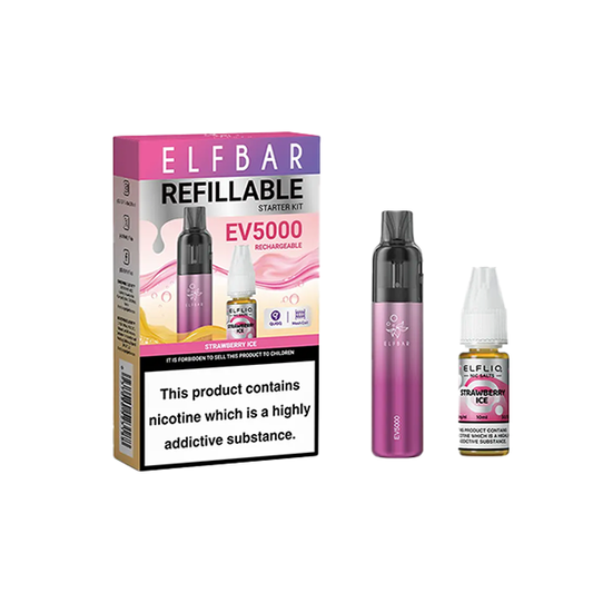 20mg Elf Bar EV5000 Disposable Pod Kit + Elfliq Salt - Flavour: Spearmint