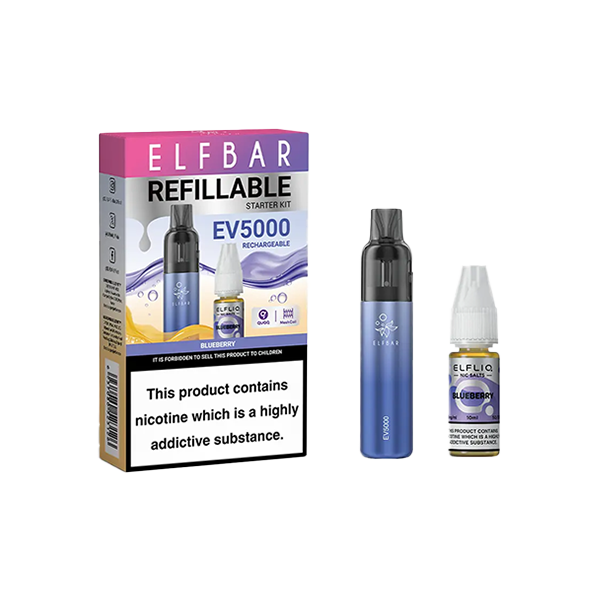 Elf Bar EV5000 Disposable Pod Kit + 20mg ElfLiq Salt - Flavour: Kiwi Passion Fruit