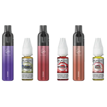 Elf Bar EV5000 Disposable Pod Kit + 20mg ElfLiq Salt - Flavour: Strawberry Kiwi