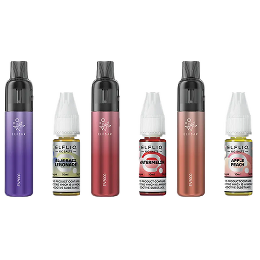 Elf Bar EV5000 Disposable Pod Kit + 20mg ElfLiq Salt - Flavour: Strawberry Kiwi