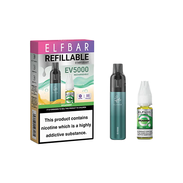 Elf Bar EV5000 Disposable Pod Kit + 20mg ElfLiq Salt - Flavour: Kiwi Passion Fruit