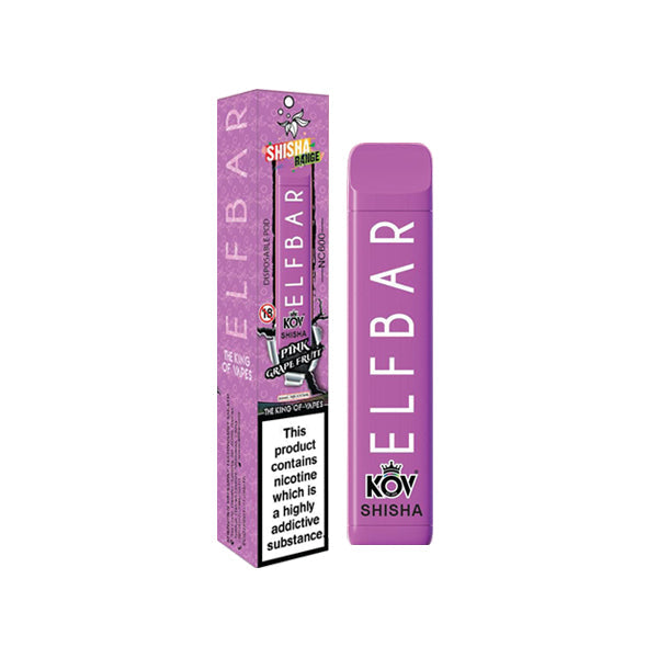 Expired :20mg Elf Bar Kov Shisha Range NC600 Disposable Vape Pod 600 Puffs - Flavour: Sweet Strawberry