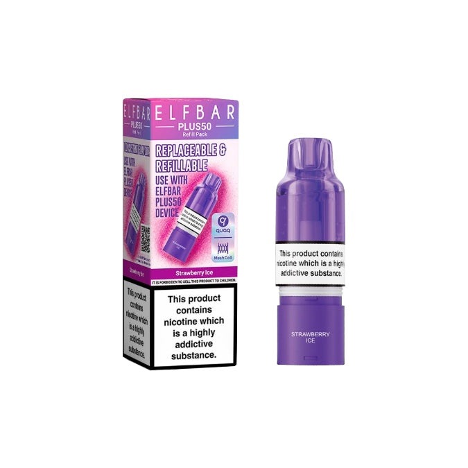 Elf bar Plus50 Prefilled Pods - Flavour: Strawberry Raspberry Cherry Ice