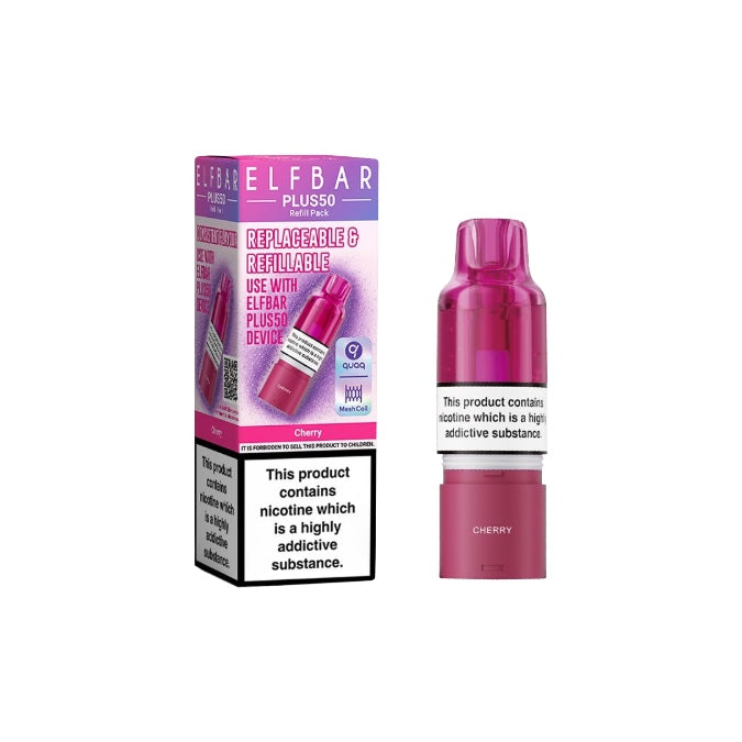 Elf Bar Plus50 Prefilled Pods - Flavour: Strawberry Raspberry Cherry Ice