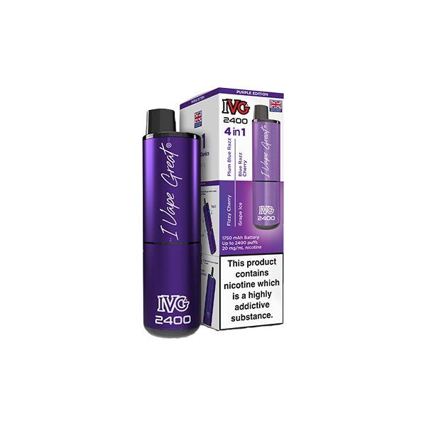 20mg IVG 2400 4 in 1 Multi Edition Rechargeable Pod Vape Kit 2400 Puffs - Flavour: Menthol Edition