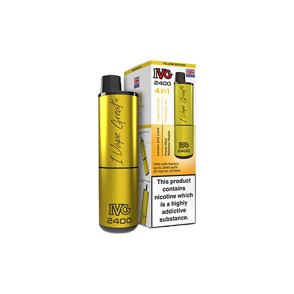 20mg IVG 2400 4 in 1 Multi Edition Rechargeable Pod Vape Kit 2400 Puffs - Flavour: Mango Edition