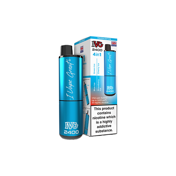 20mg IVG 2400 4 in 1 Multi Edition Rechargeable Pod Vape Kit 2400 Puffs - Flavour: Blackberry Edition