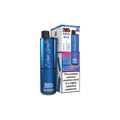 20mg IVG 2400 4 in 1 Multi Edition Rechargeable Pod Vape Kit 2400 Puffs - Flavour: Lemon Edition