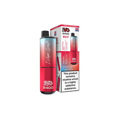 20mg IVG 2400 4 in 1 Multi Edition Rechargeable Pod Vape Kit 2400 Puffs - Flavour: Juicy Edition