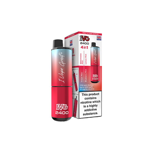 20mg IVG 2400 4 in 1 Multi Edition Rechargeable Pod Vape Kit 2400 Puffs - Flavour: Blue Edition