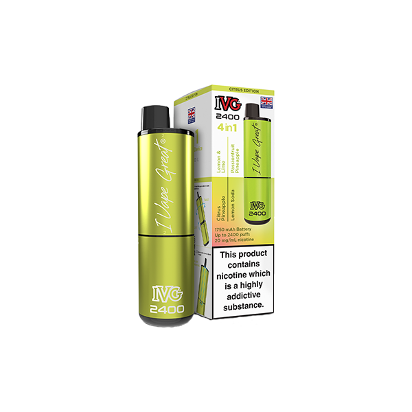 20mg IVG 2400 4 in 1 Multi Edition Rechargeable Pod Vape Kit 2400 Puffs - Flavour: Purple Edition